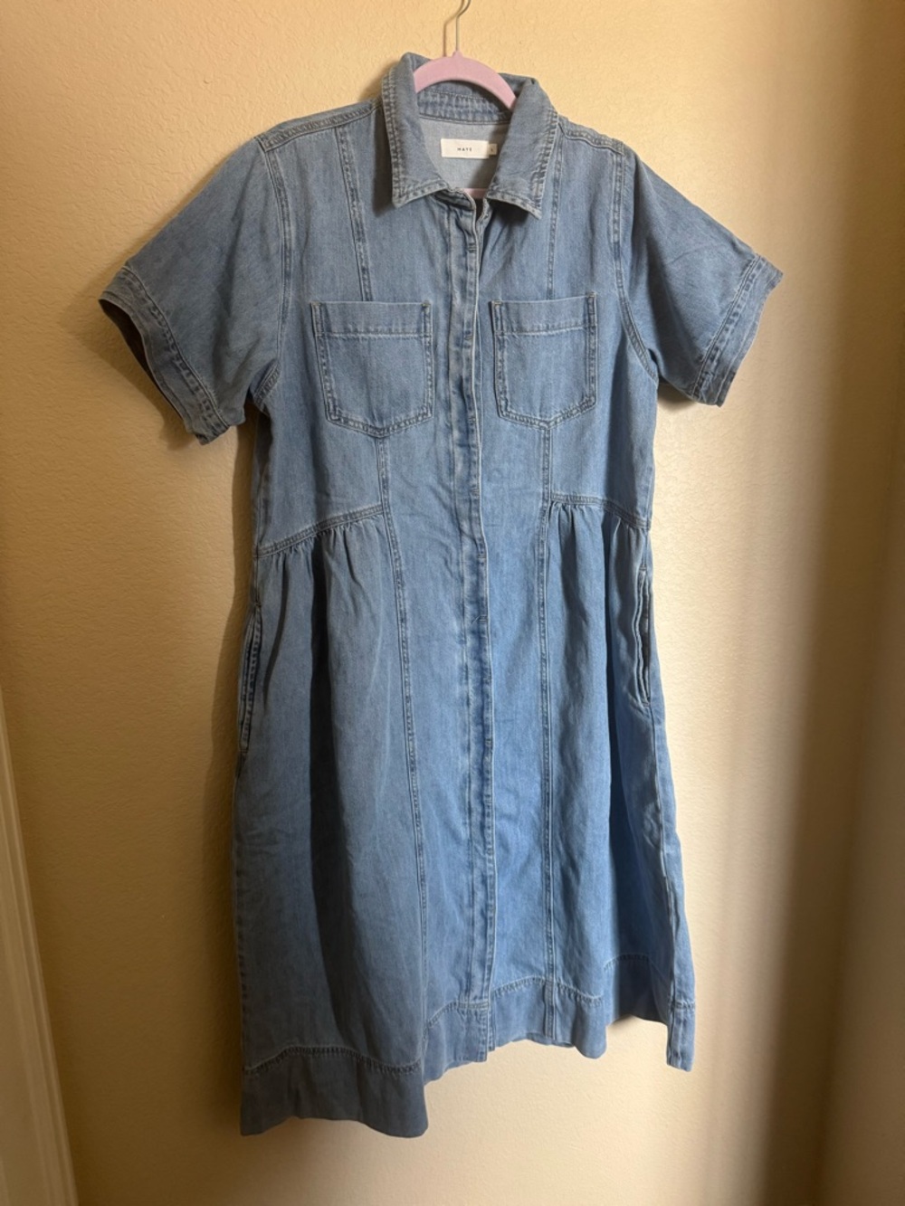 MAYE Montana Denim Shirtdress Size Large Light Flowy Cottage - Picture 5 of 11